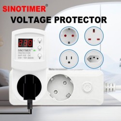 Priza inteligenta protectie tensiune SINOTIMER SVP-102, 230V, 16A, 3680W, display LED, reglaj automat supratensiune, subtensiune